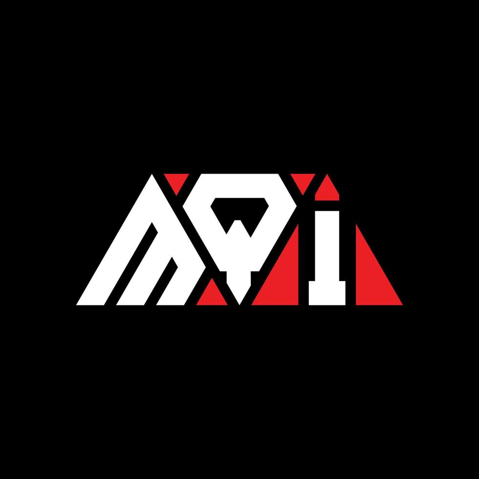 diseño de logotipo de letra triangular mqi con forma de triángulo. monograma de diseño del logotipo del triángulo mqi. plantilla de logotipo de vector de triángulo mqi con color rojo. logotipo triangular mqi logotipo simple, elegante y lujoso. mqi