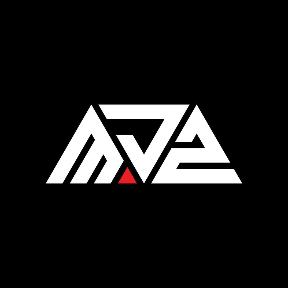 Diseño de logotipo de letra triangular mjz con forma de triángulo. monograma de diseño del logotipo del triángulo mjz. plantilla de logotipo de vector de triángulo mjz con color rojo. logotipo triangular mjz logotipo simple, elegante y lujoso. mjz