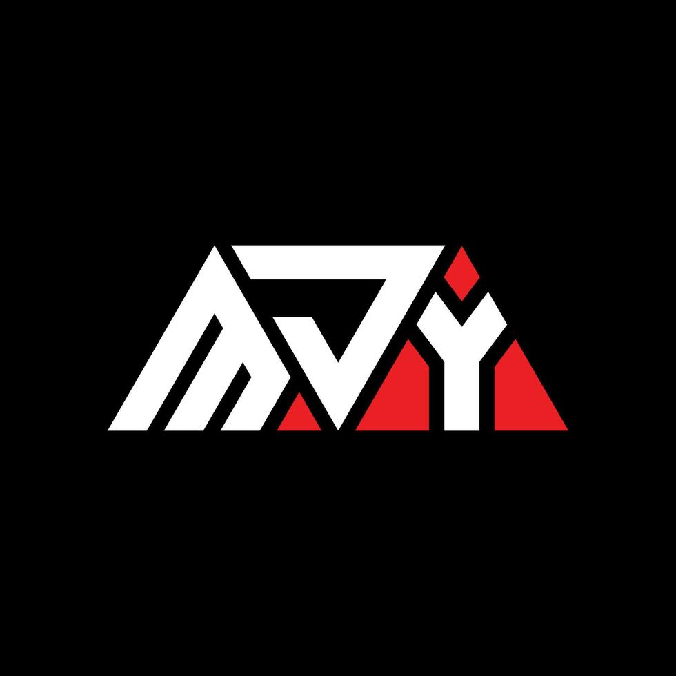 diseño de logotipo de letra triangular mjy con forma de triángulo. monograma de diseño de logotipo de triángulo mjy. Plantilla de logotipo de vector de triángulo mjy con color rojo. logotipo triangular mjy logotipo simple, elegante y lujoso. mjy