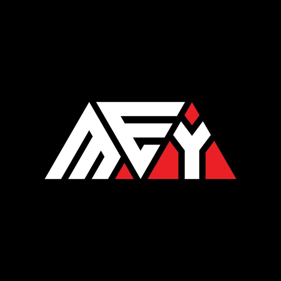 diseño de logotipo de letra triangular mey con forma de triángulo. monograma de diseño de logotipo de triángulo mey. plantilla de logotipo de vector de triángulo mey con color rojo. logotipo triangular mey logotipo simple, elegante y lujoso. mey