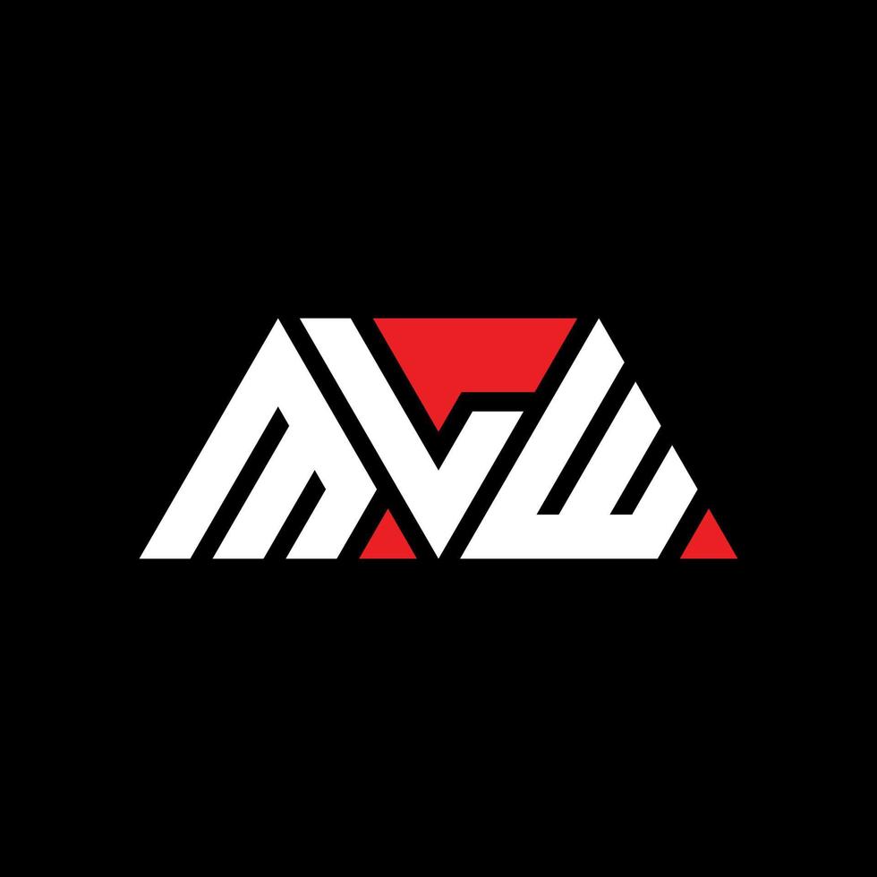 Diseño de logotipo de letra triangular mlw con forma de triángulo. monograma de diseño del logotipo del triángulo mlw. plantilla de logotipo de vector de triángulo mlw con color rojo. logotipo triangular mlw logotipo simple, elegante y lujoso. mlw