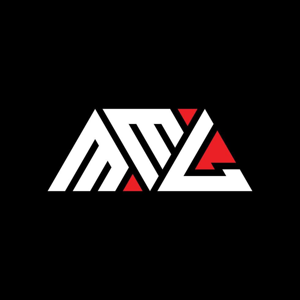 MML triangle letter logo design with triangle shape. MML triangle logo design monogram. MML triangle vector logo template with red color. MML triangular logo Simple, Elegant, and Luxurious Logo. MML