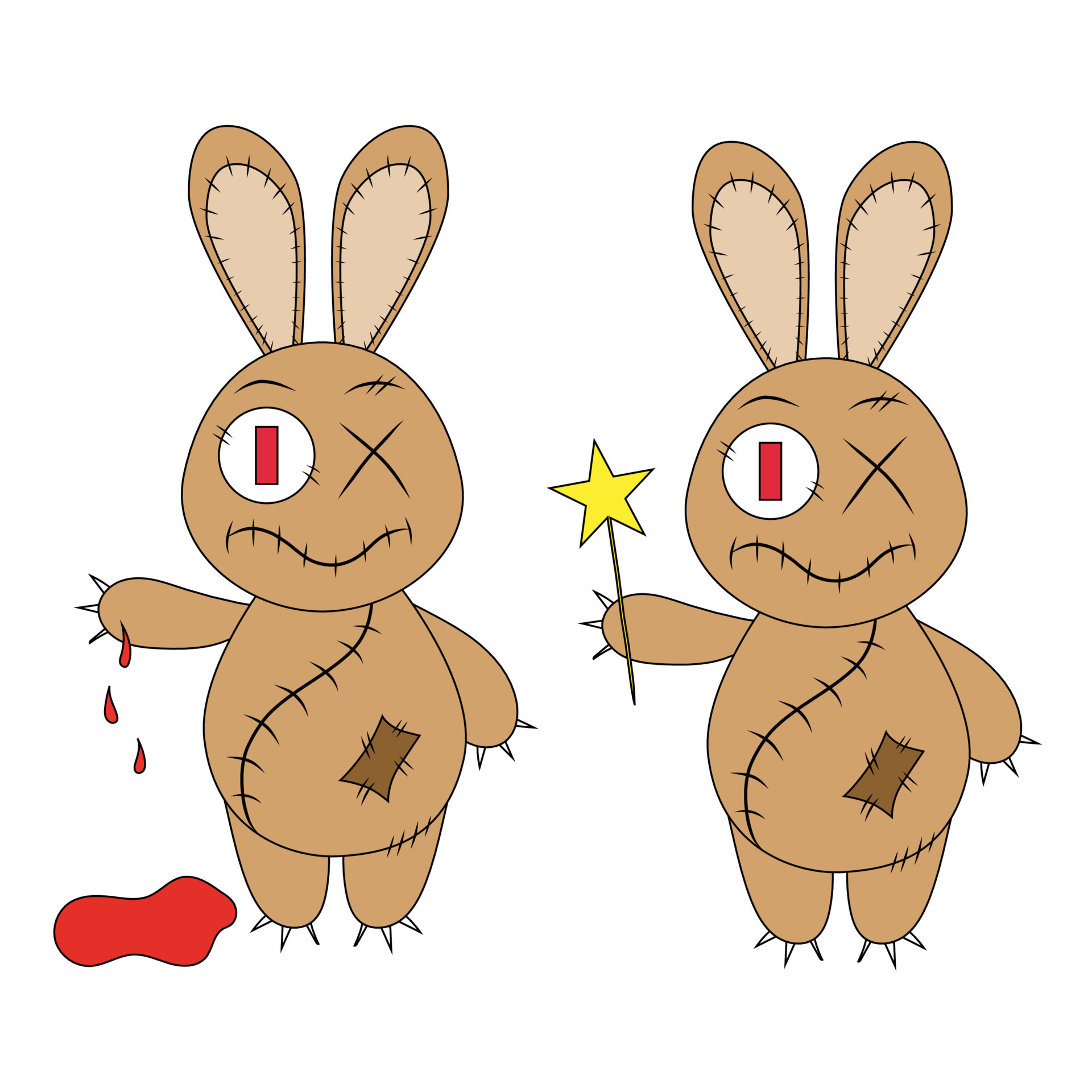 Cute Zombie Bunny Drawing