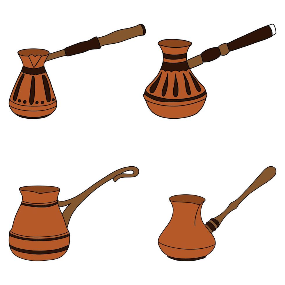 vector illustration, a set of copper turks on a white background.