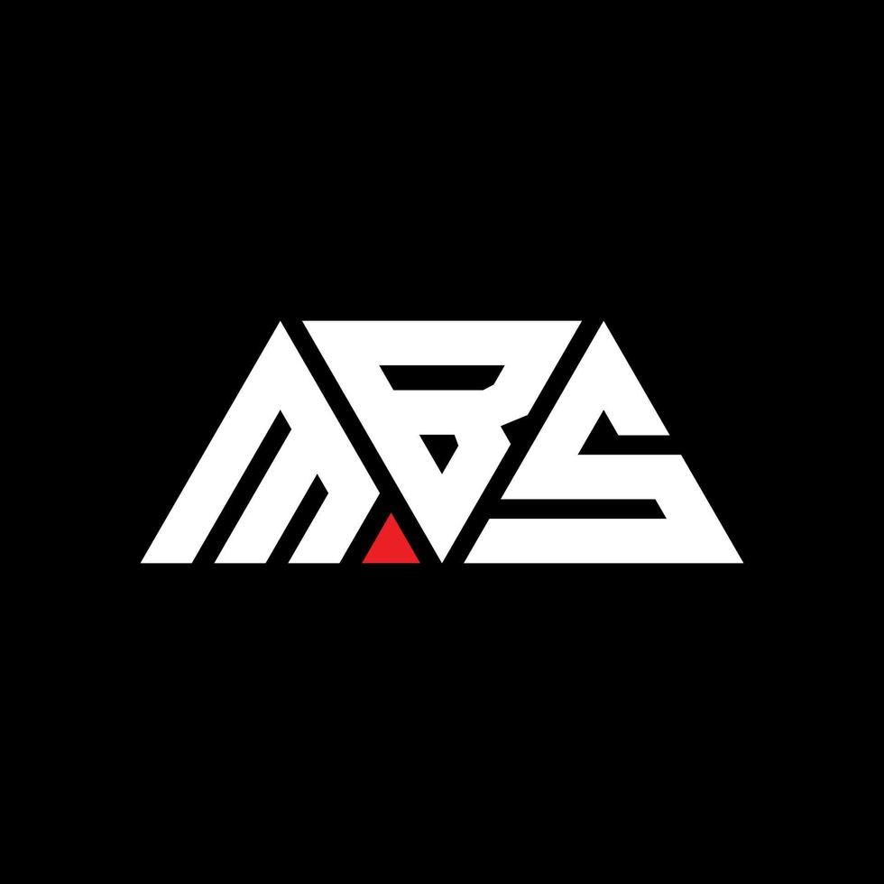 MBS triangle letter logo design with triangle shape. MBS triangle logo design monogram. MBS triangle vector logo template with red color. MBS triangular logo Simple, Elegant, and Luxurious Logo. MBS