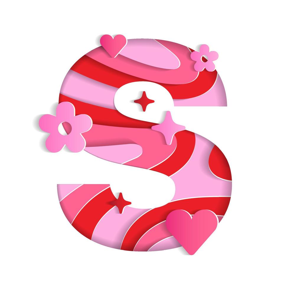 S Alphabet Valentines Day Love Abstract Character Font Letter ...