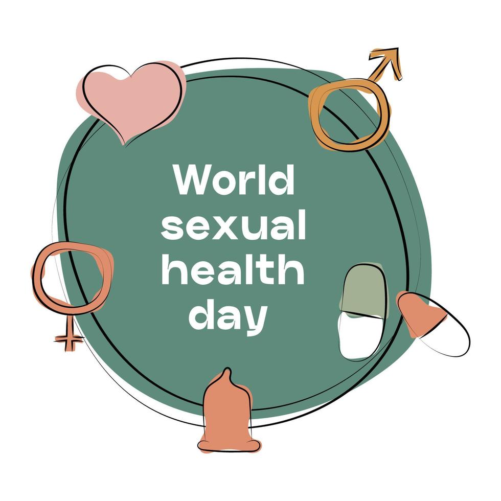 elemento de arte de línea vector de ilustración del día mundial de la salud sexual. adecuado para contenido de redes sociales, herramienta de marketing y publicidad