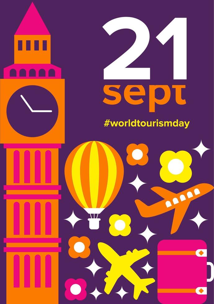 World tourism day geometric vector illustration