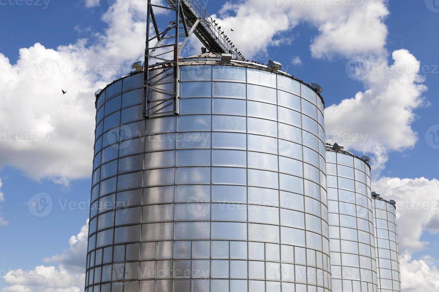 steel silo, close up photo