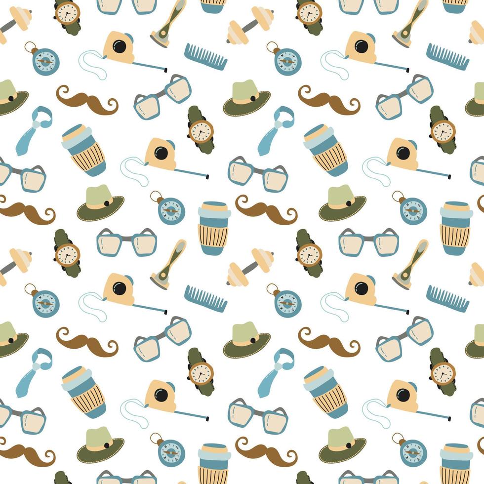 Seamless pattern for the holiday Father's Day. Digital paper. vector