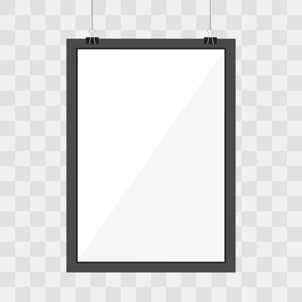 Picture frame template for design display on a transparent vector