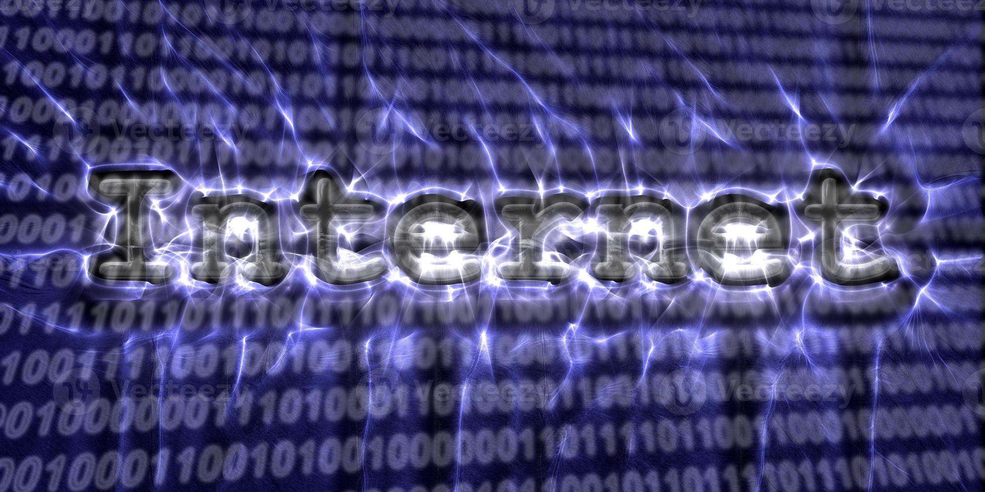 Banner of internet security buzzword text done with kirlian aura photography photo