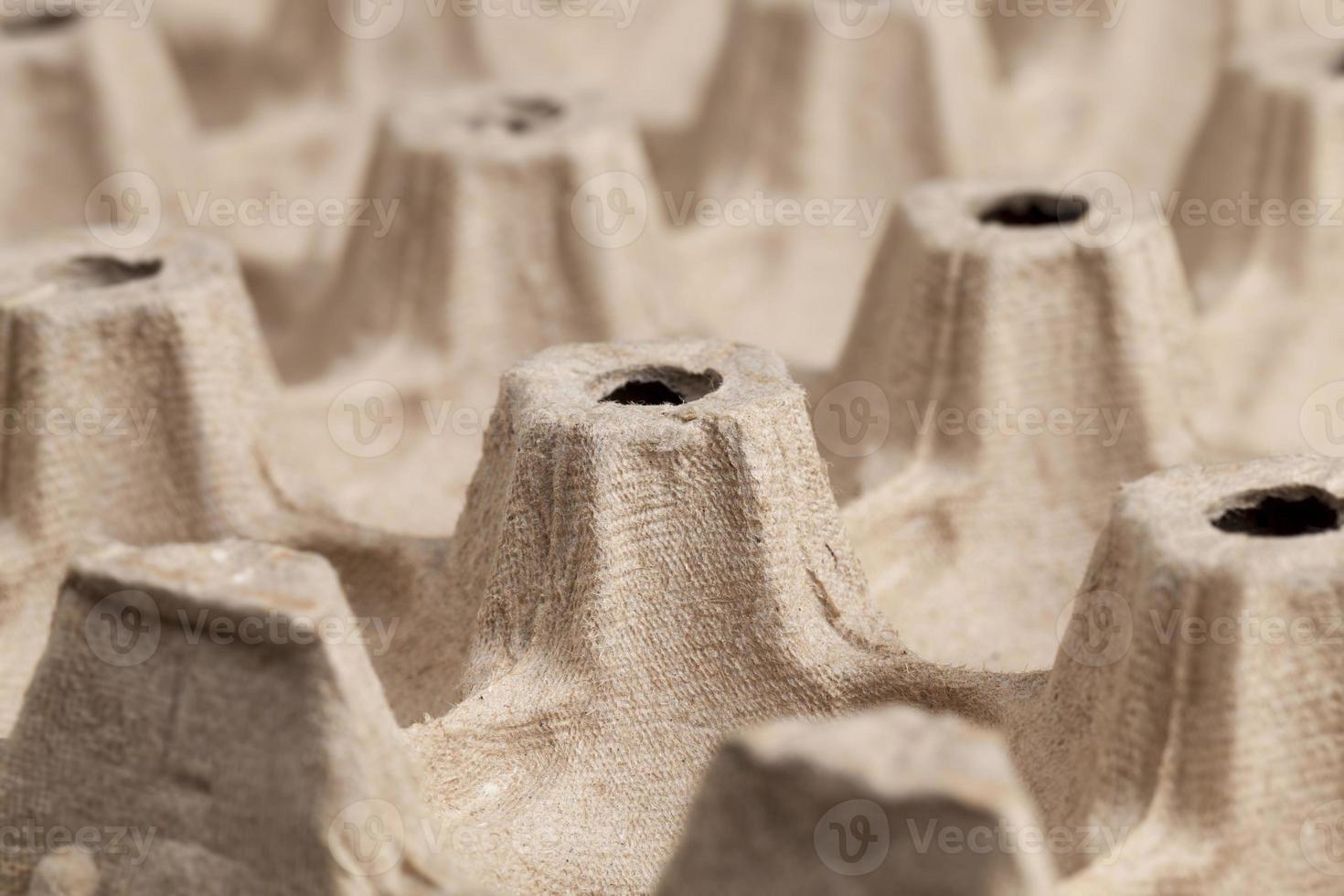 old empty cardboard boxes for storing eggs photo