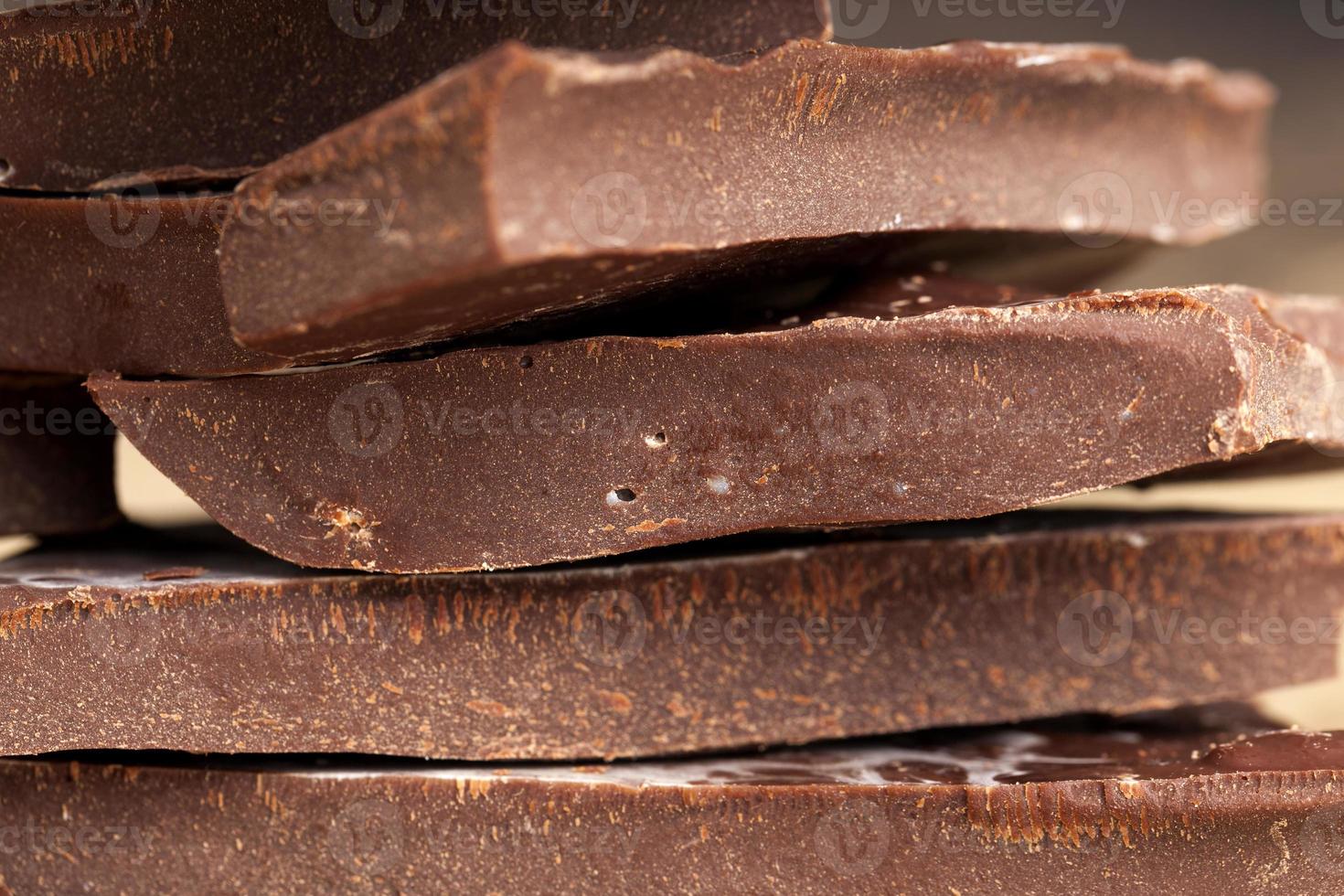 chocolate is broken into a large number of pieces photo