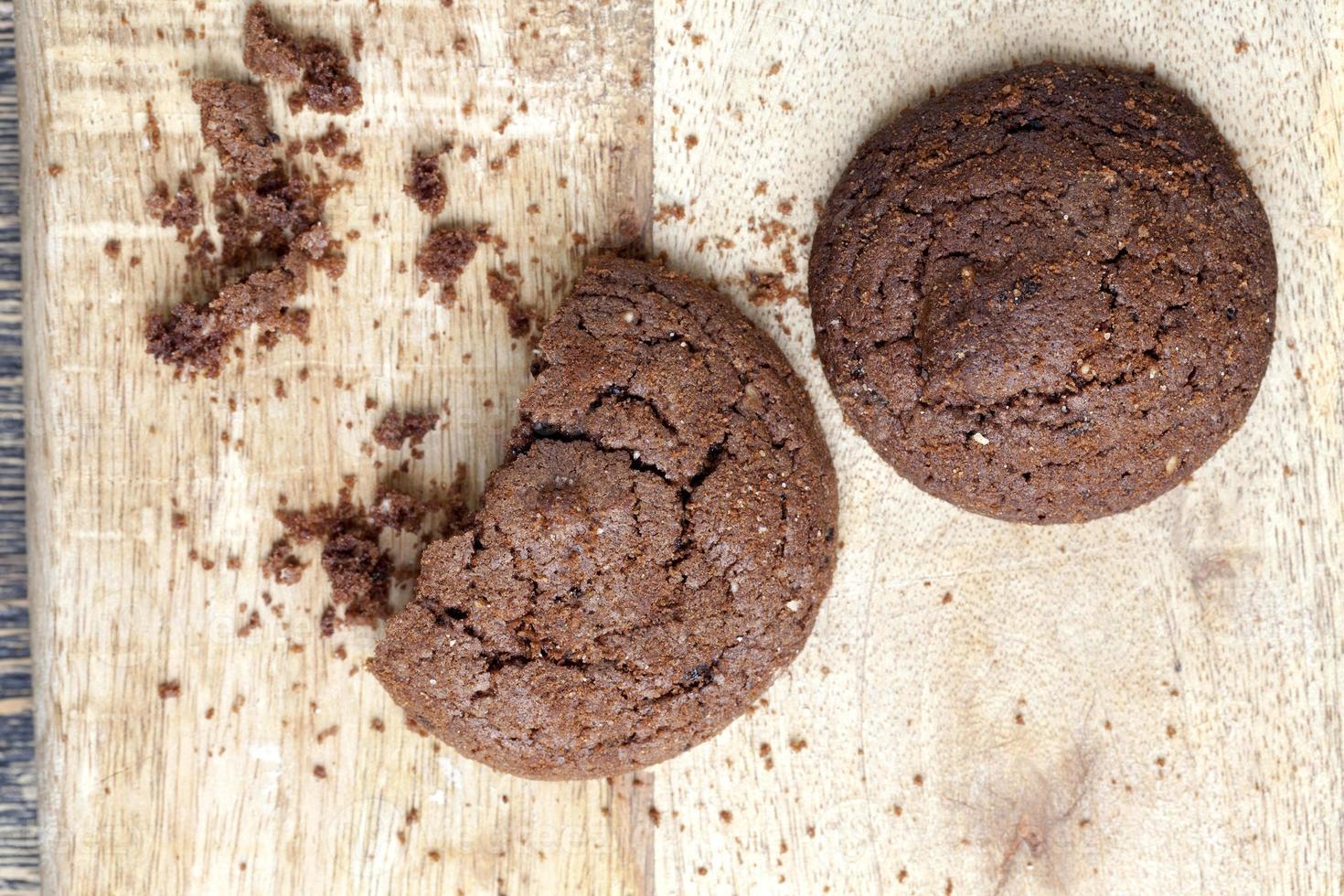 chocolate cookies on a wooden table photo