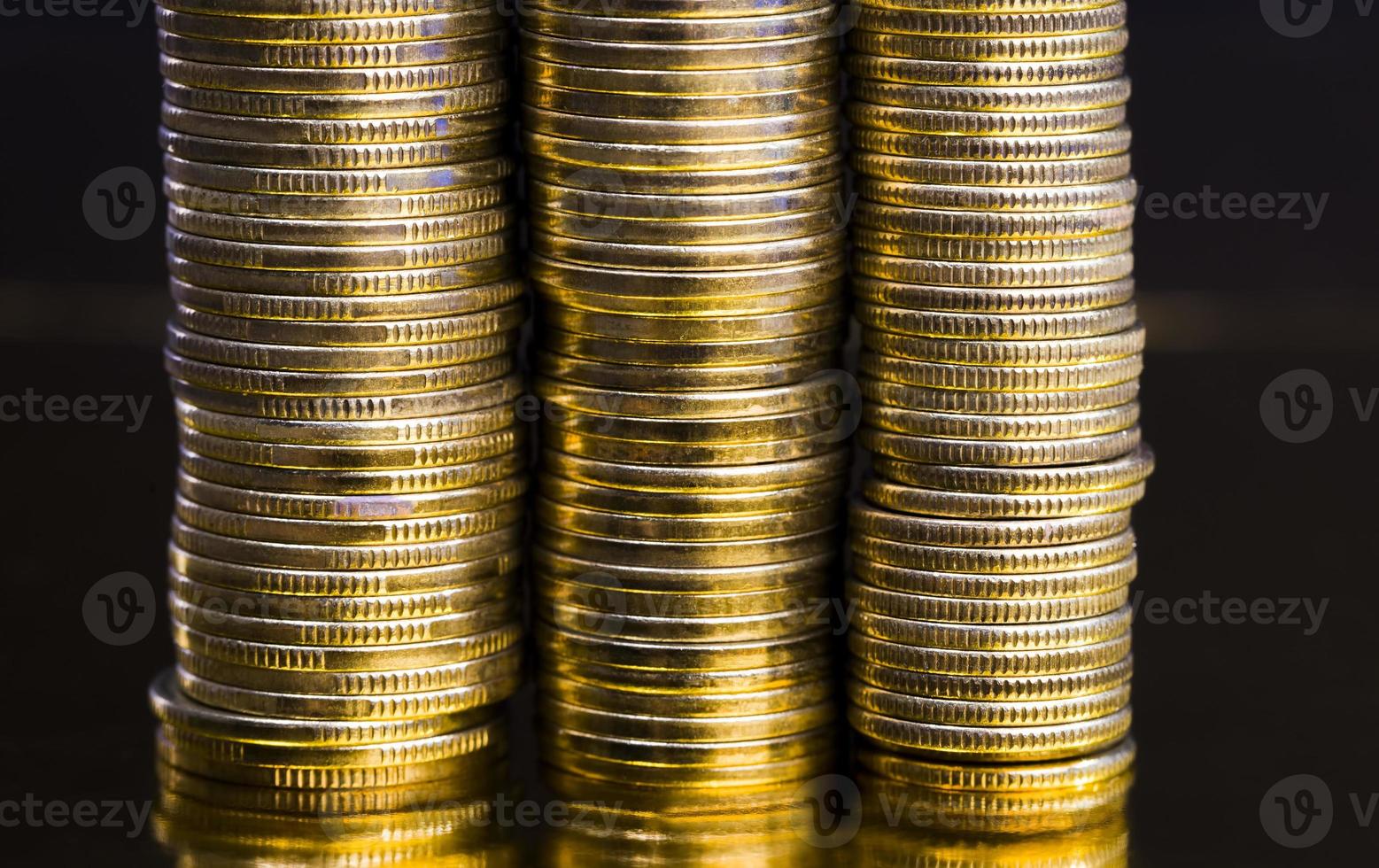 round metal coins of Golden color photo