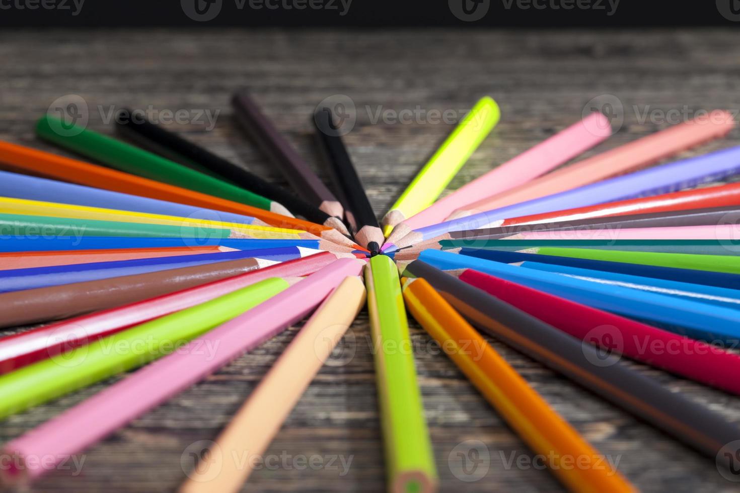 colored wooden pencils photo