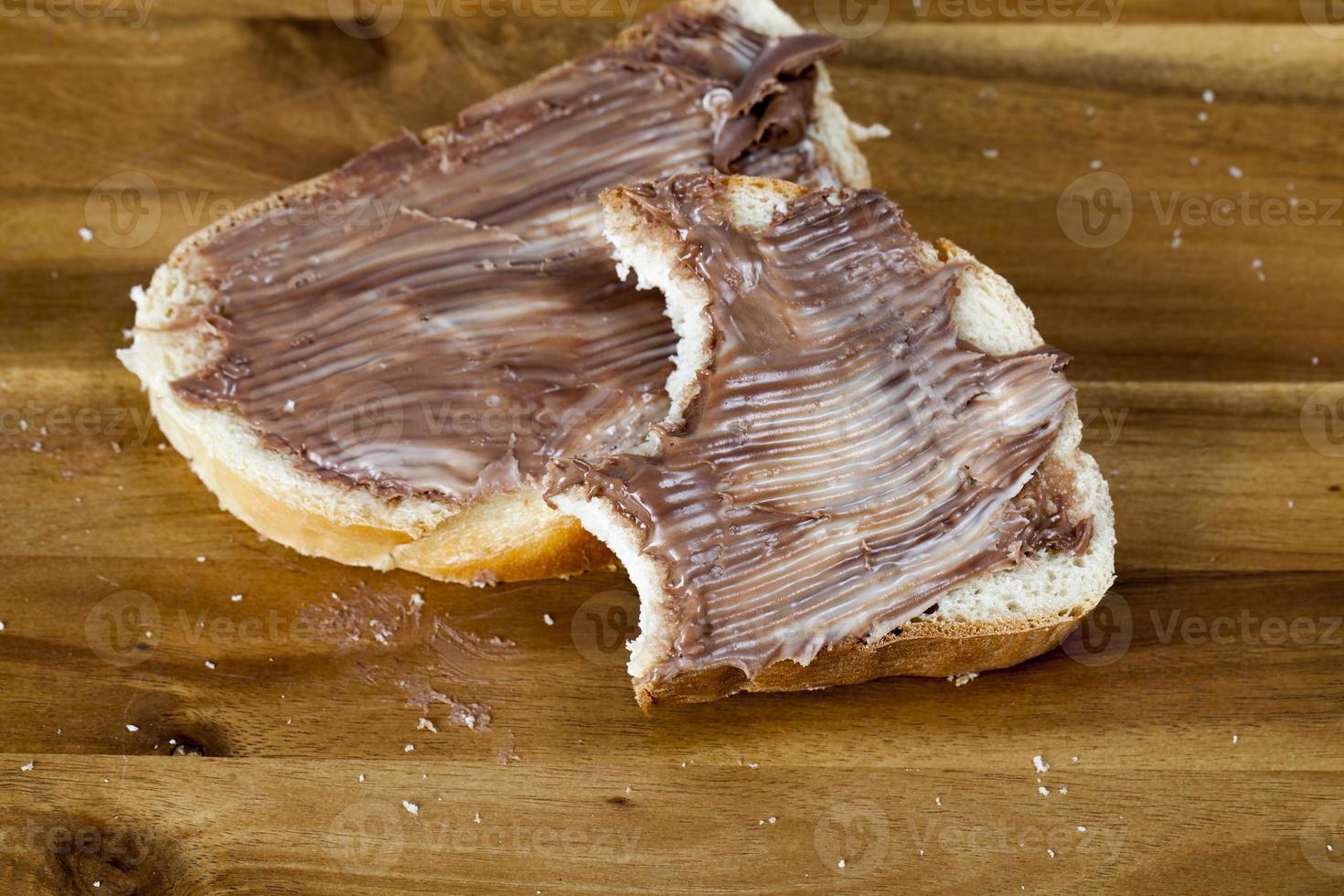 natural chocolate paste with cocoa during breakfast photo