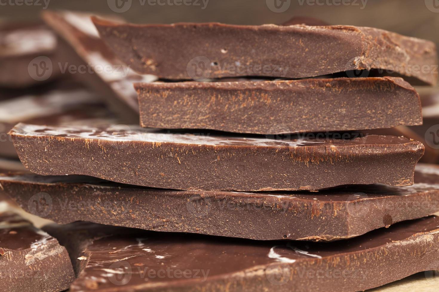 chocolate is broken into a large number of pieces photo