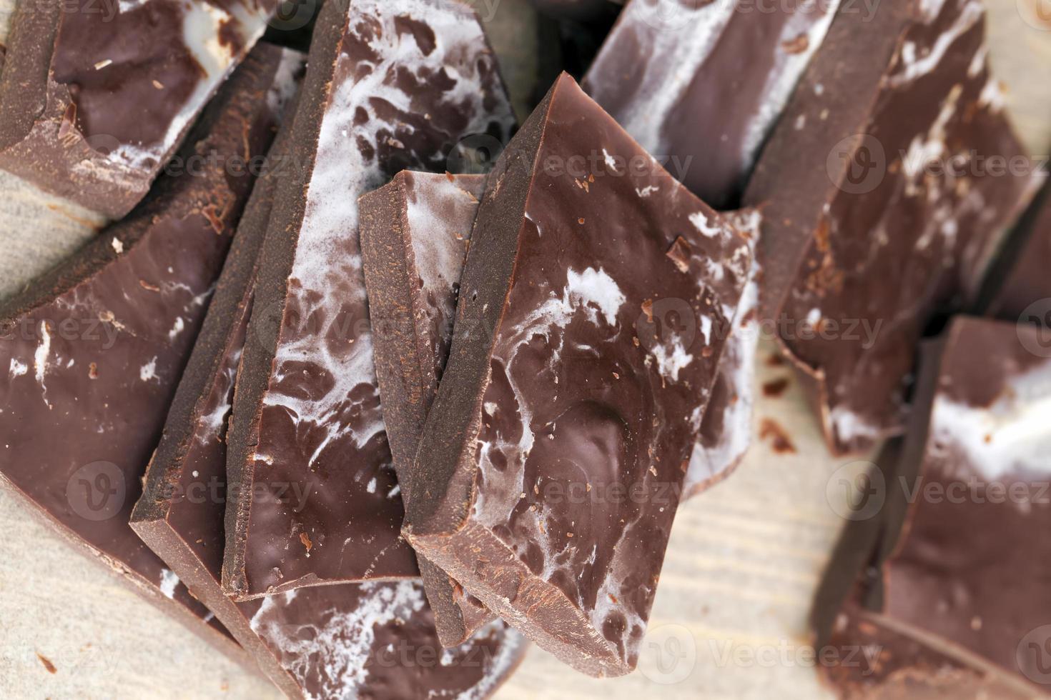 chocolate is broken into a large number of pieces photo