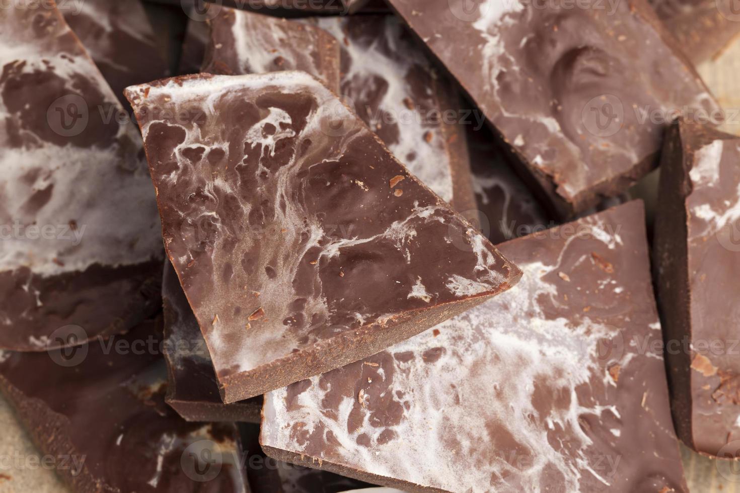 chocolate is broken into a large number of pieces photo