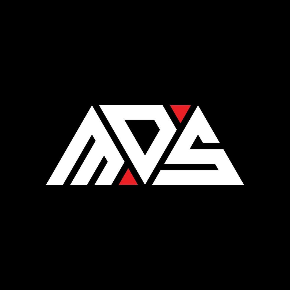 MDS triangle letter logo design with triangle shape. MDS triangle logo design monogram. MDS triangle vector logo template with red color. MDS triangular logo Simple, Elegant, and Luxurious Logo. MDS