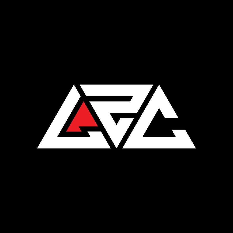 LZC triangle letter logo design with triangle shape. LZC triangle logo design monogram. LZC triangle vector logo template with red color. LZC triangular logo Simple, Elegant, and Luxurious Logo. LZC