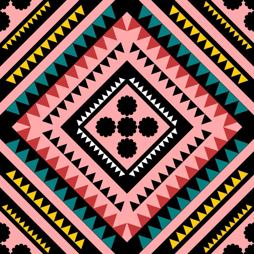 pink seamless geometric ethnic pattern vector