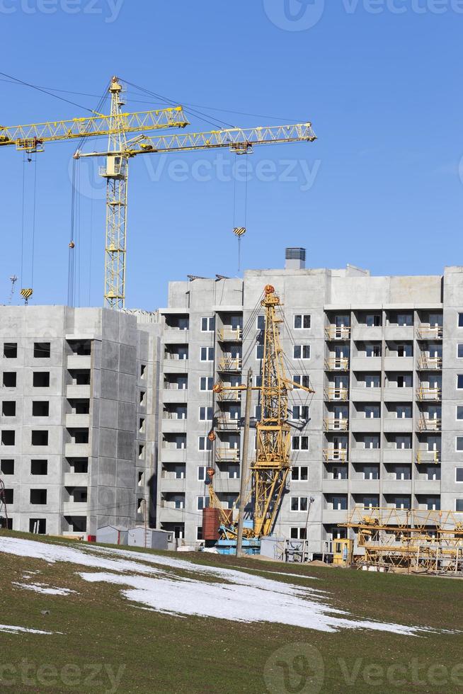 construction of a new modern quarter in a city photo