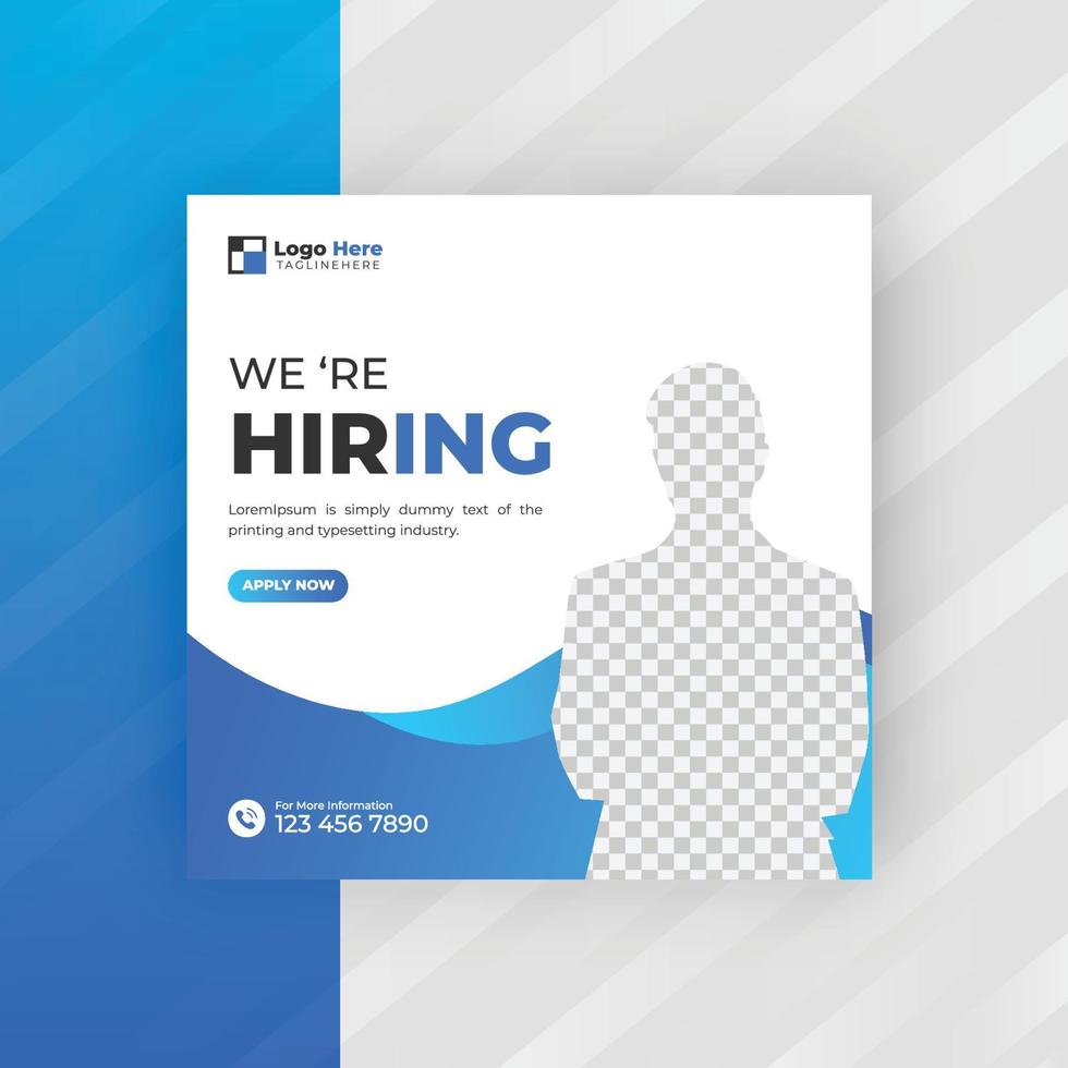 we are hiring social media post template vector