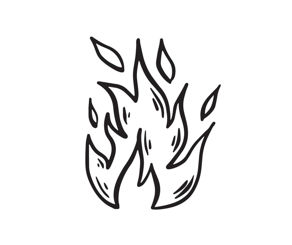 adobe illustrator artworkbonfire set, ilustración dibujada a mano, llama, quema. vector