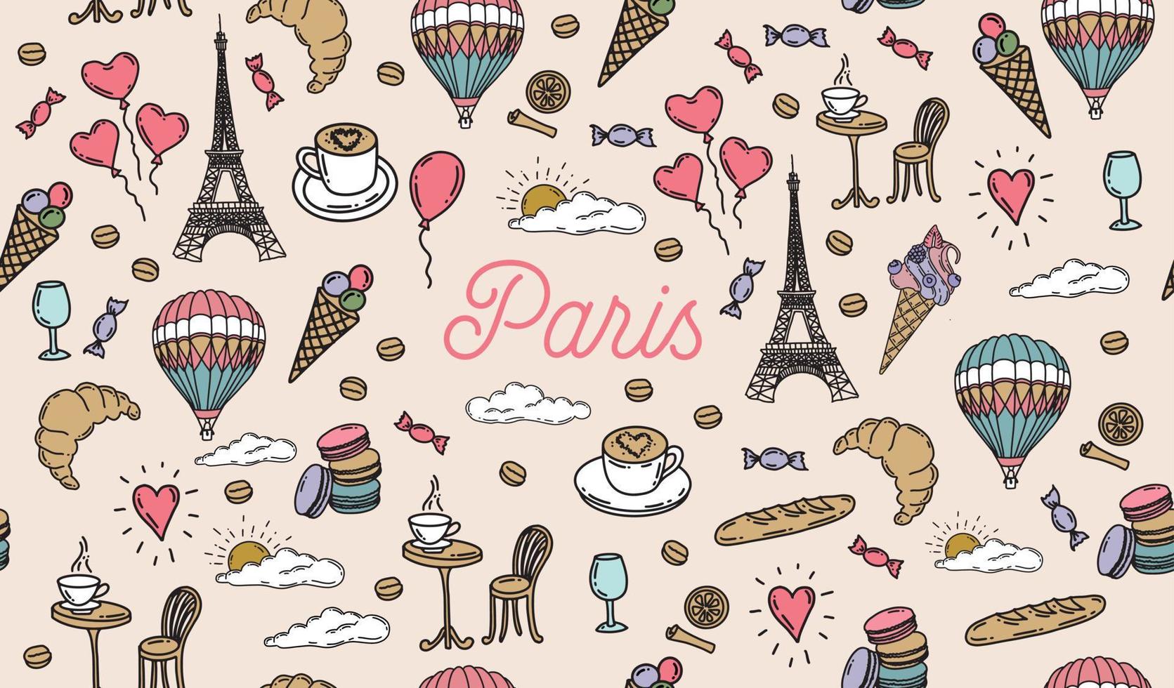 Adobe Illustrator ArtworkFrench icons, Paris sketch illustration. Vector. vector