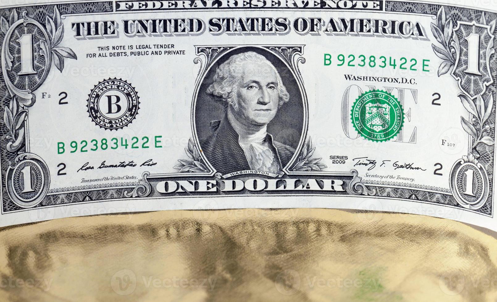 one American dollar paper money photo