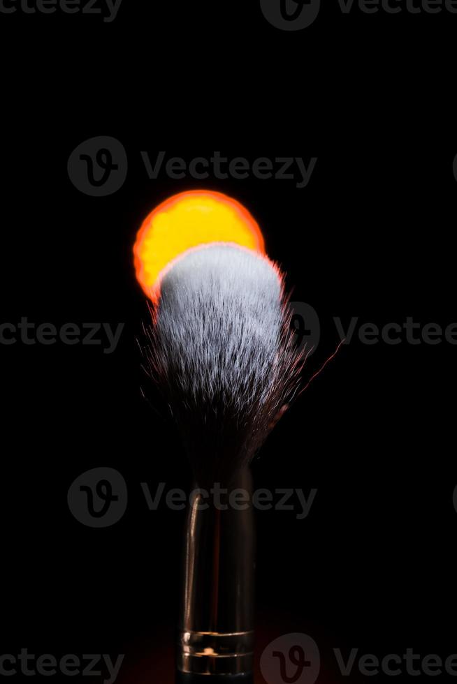 close up of cosmetic brushes for professional work photo