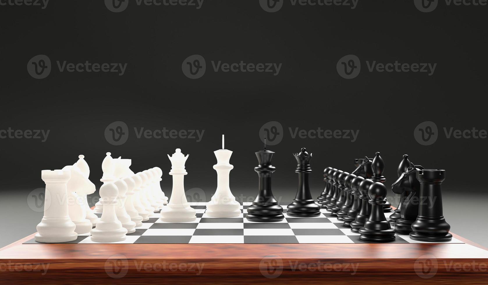 Primer plano de la alineación del juego de tablero de ajedrez 3d y fondo  negro espacial para el espacio de copia, su texto y otro concepto de ajedrez  de representación 3d 9408258