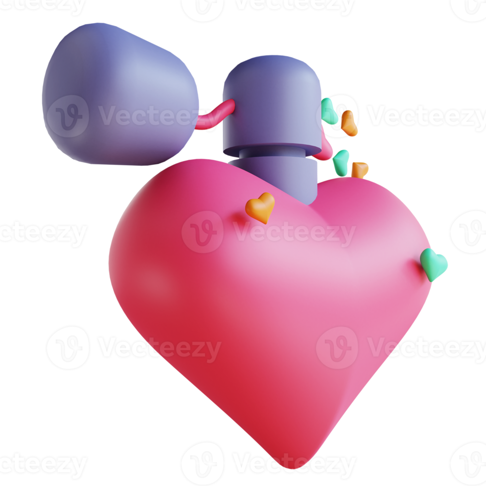 3D illustration love perfume suitable for valentine's day png