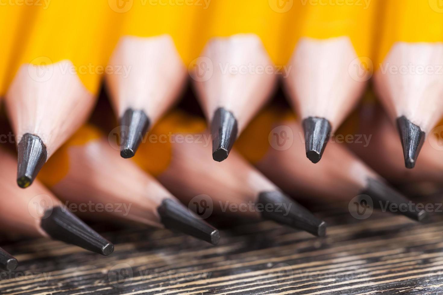 solid color wooden pencils with gray lead photo