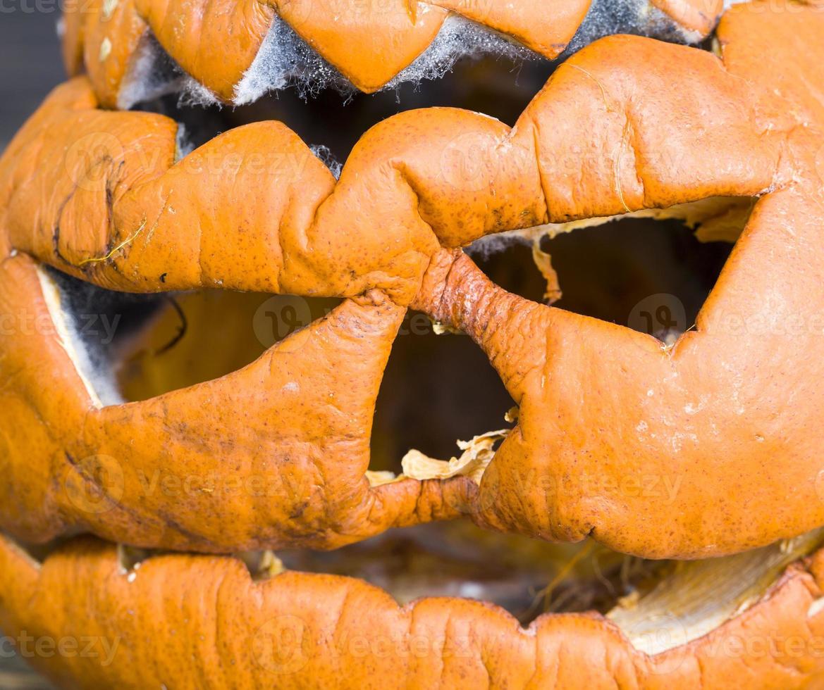 rotten pumpkin lamp for Halloween photo