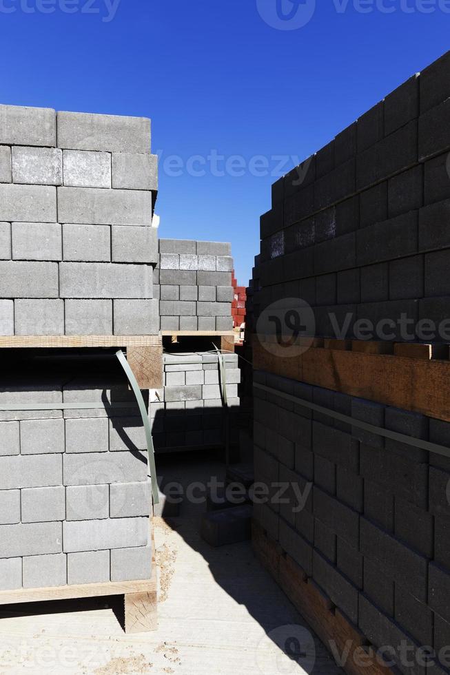 concrete road tiles Packed photo