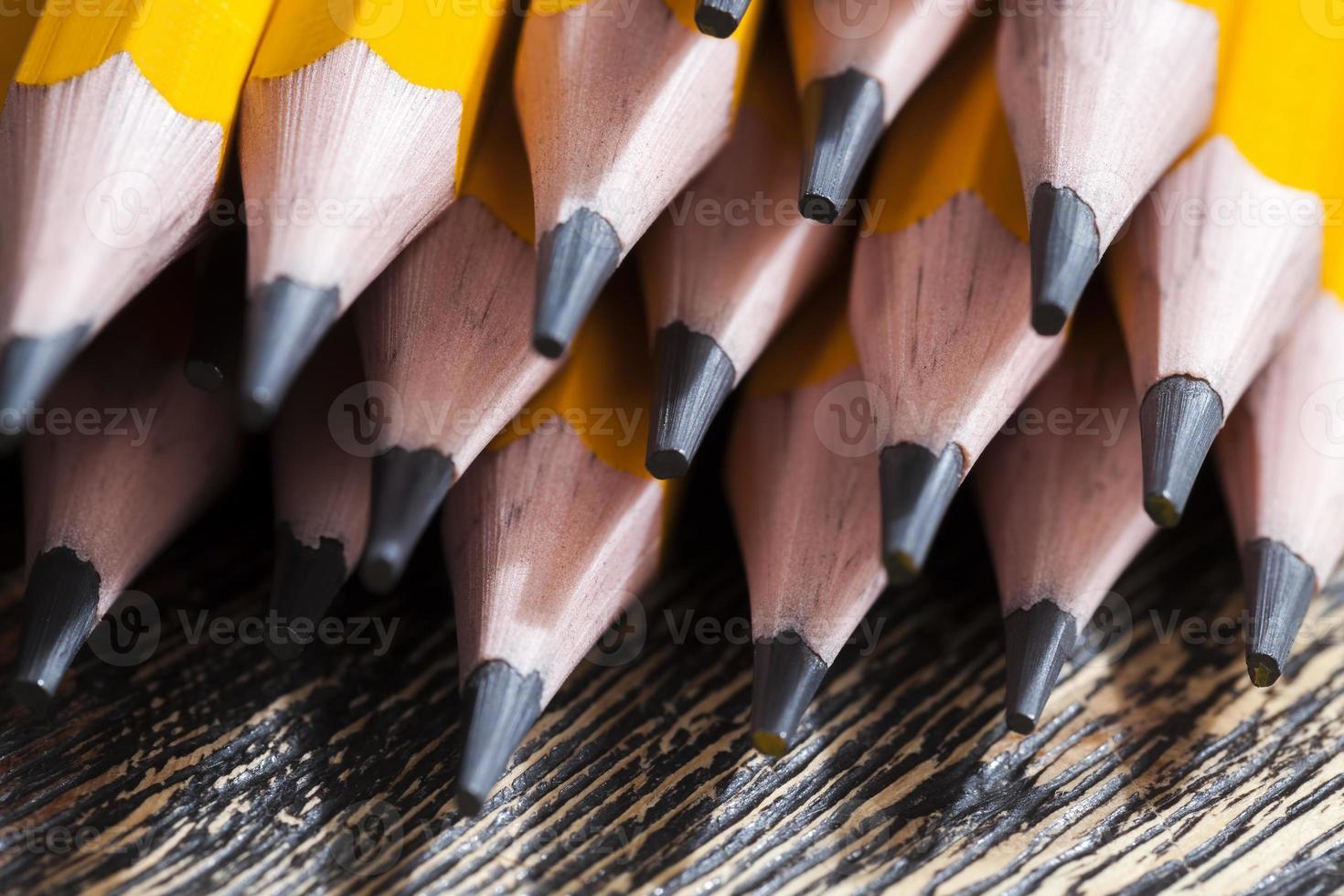 solid color wooden pencils with gray lead photo