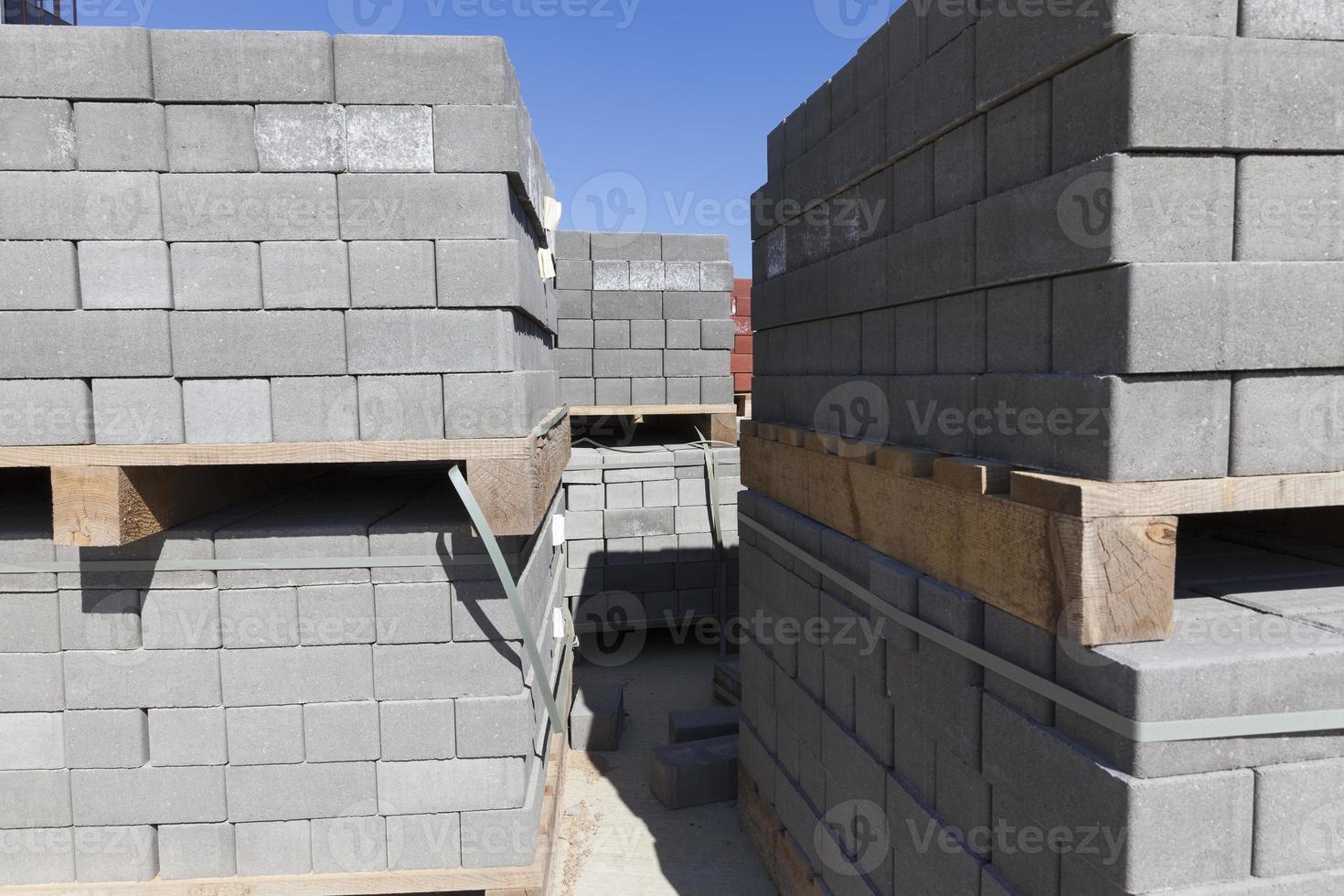 concrete road tiles Packed photo