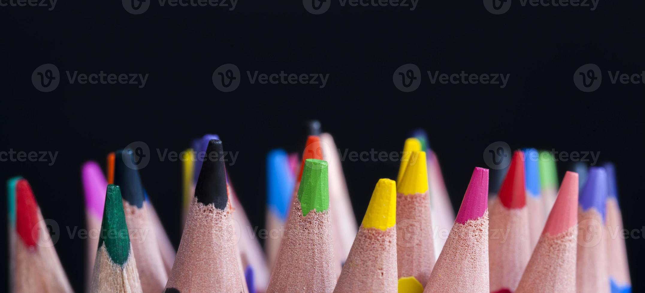colored wooden pencils photo
