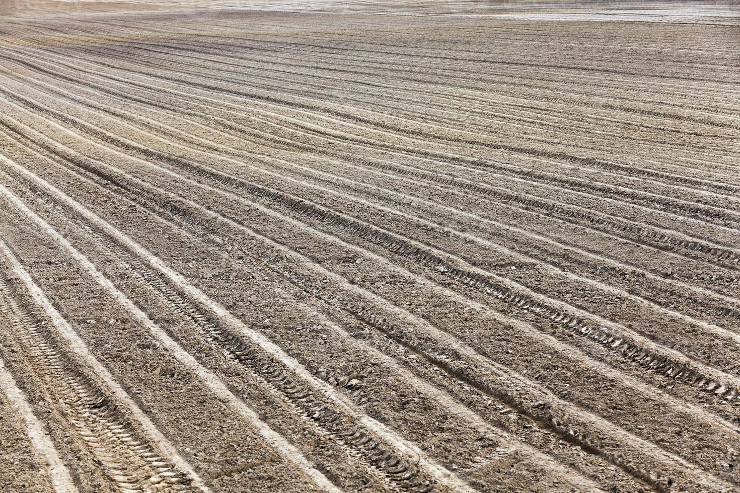 plowed agricultural field photo