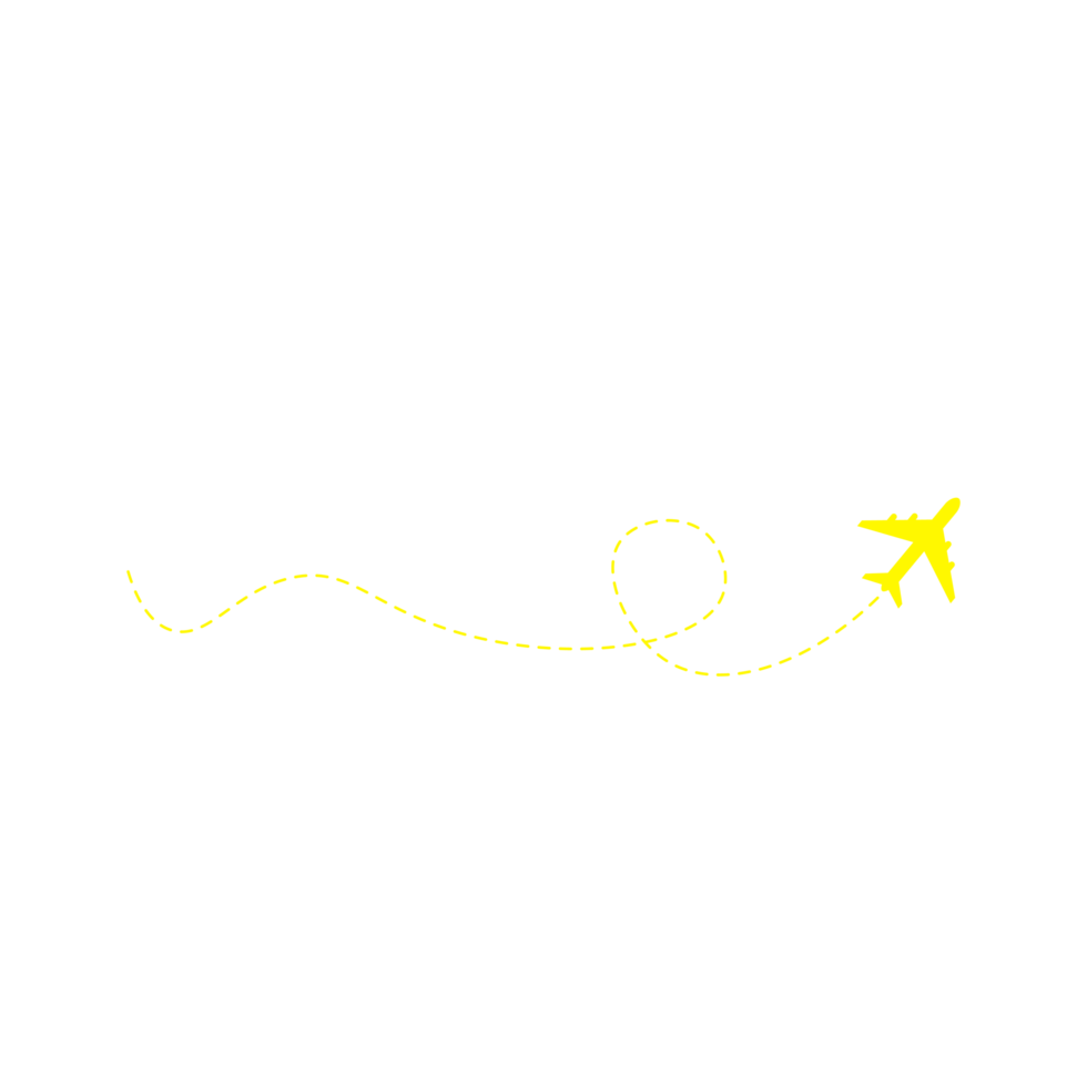 Dashed Line Airplane Route png