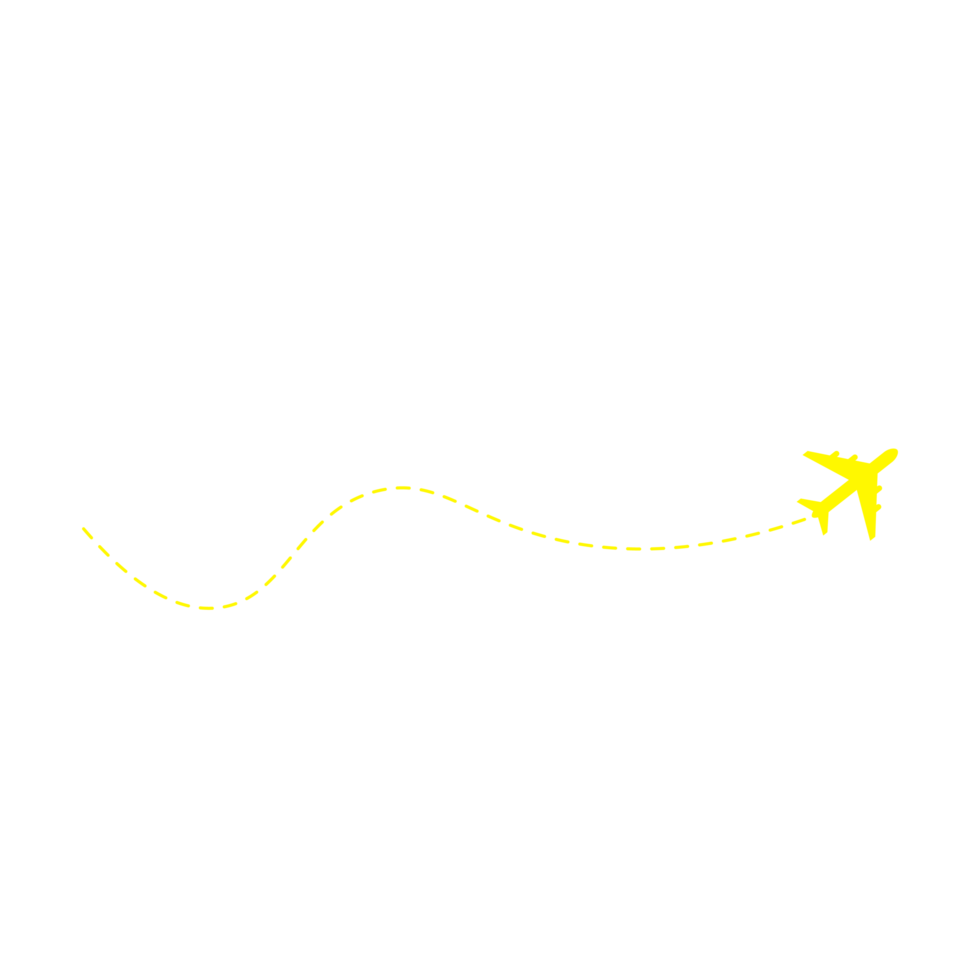 Dashed Line Airplane Route png