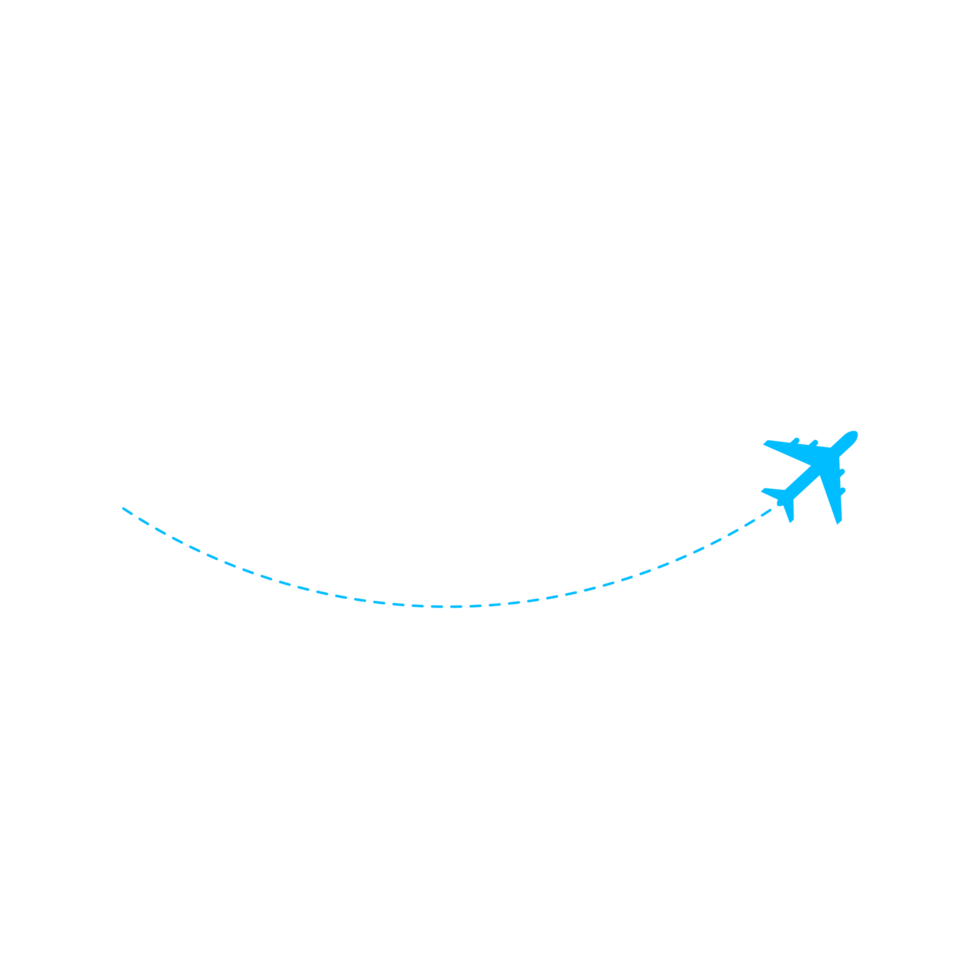 Dashed Line Airplane Route png