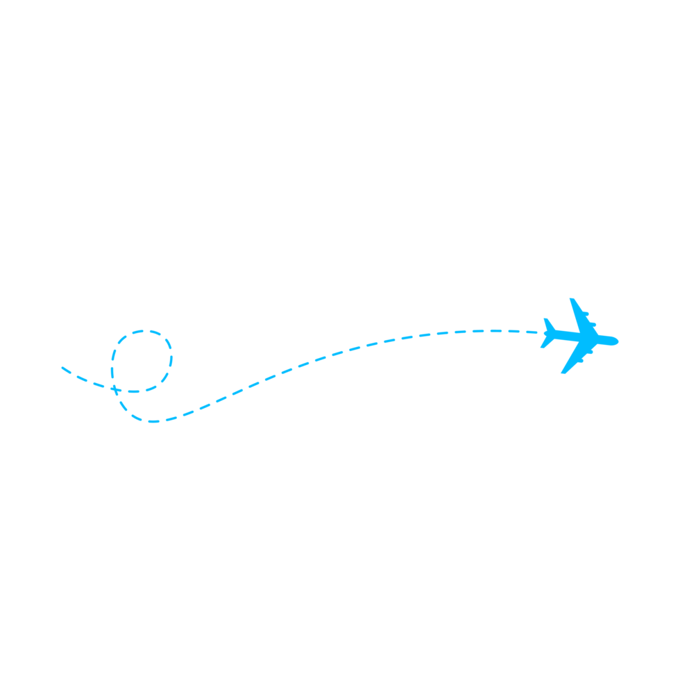 Dashed Line Airplane Route png