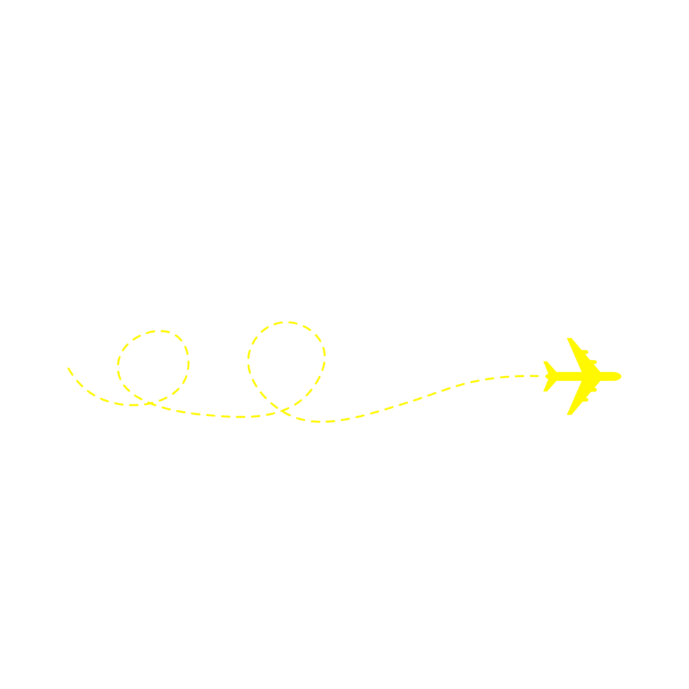 Dashed Line Airplane Route png