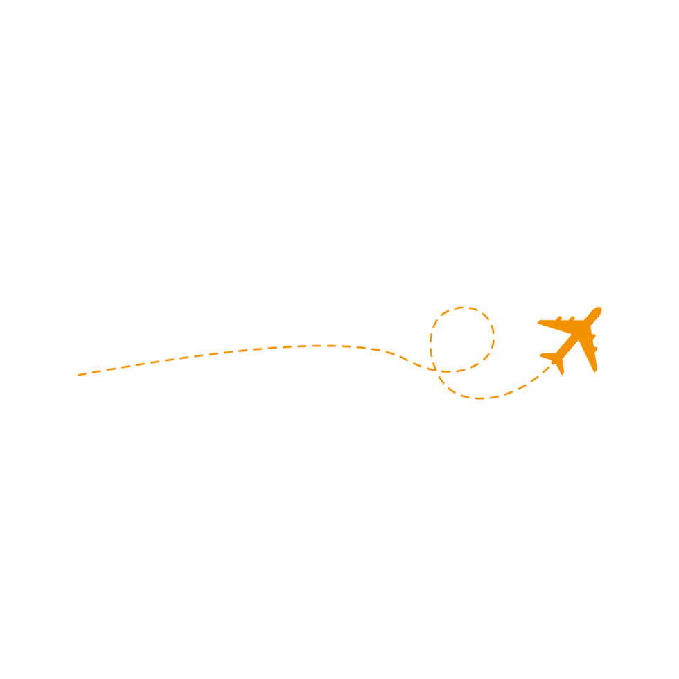 Dashed Line Airplane Route png