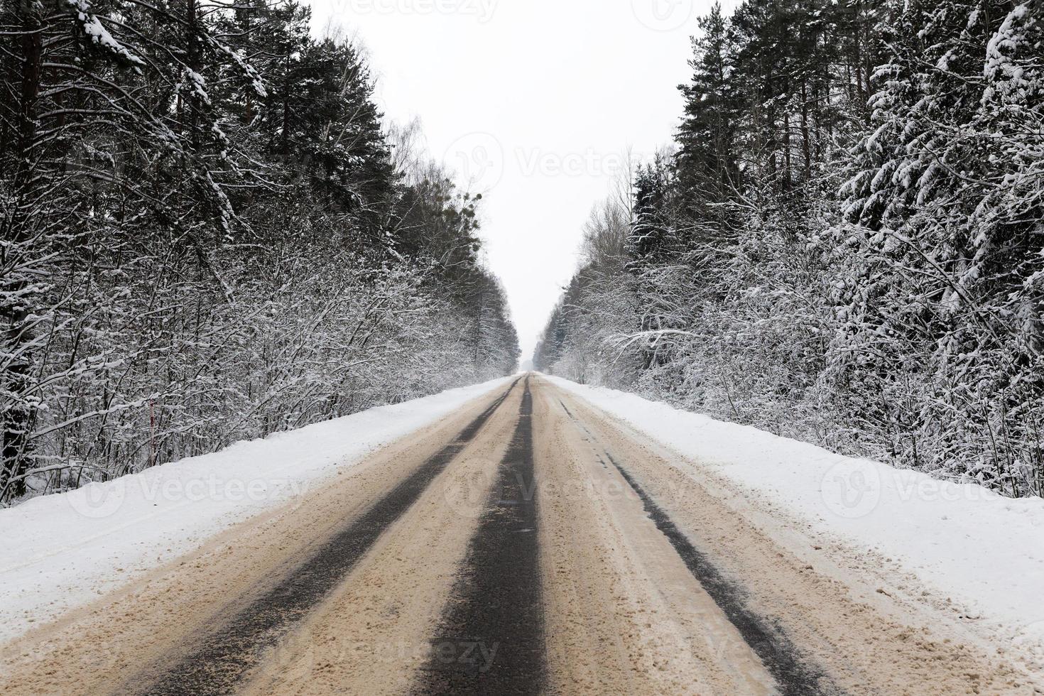 winter paved road photo